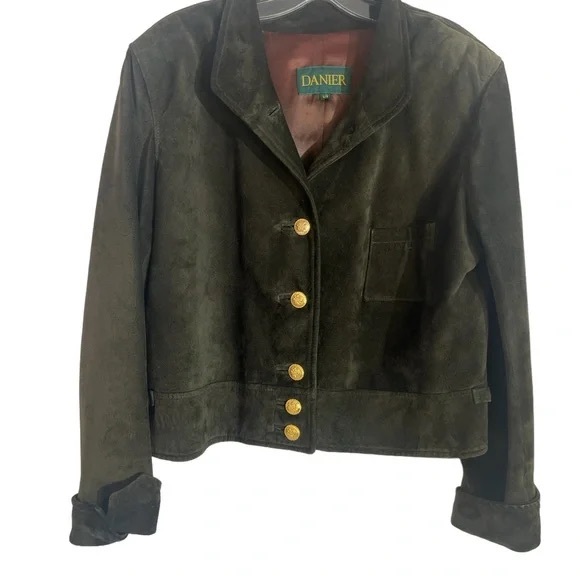 Danier kaki green suede jacket - Small - Picture 4 of 5
